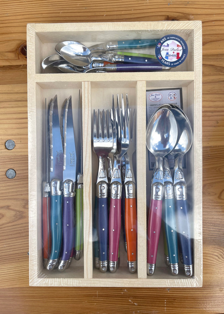 Laguiole 24 Piece Cutlery Set - Multi-coloured