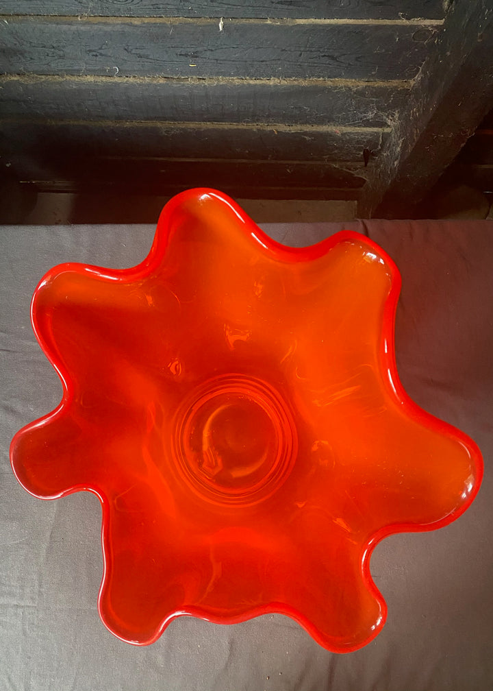 Large Murano Handkerchief Orange Vase