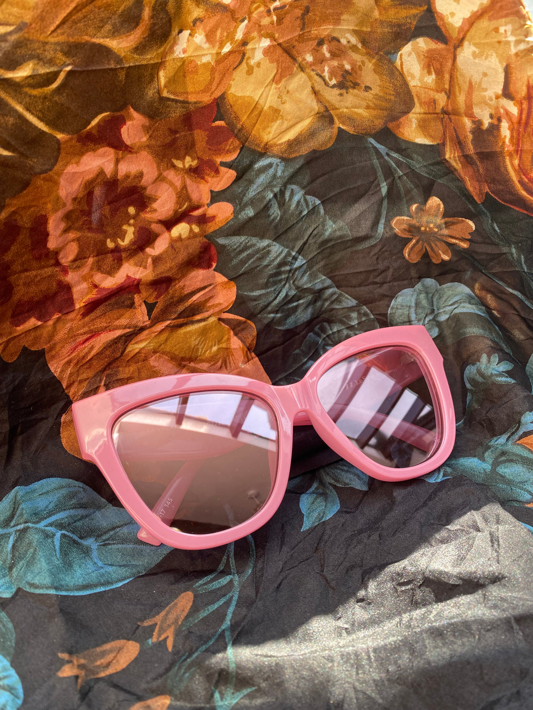 Le Specs Pink Cat Eye Sunglasses