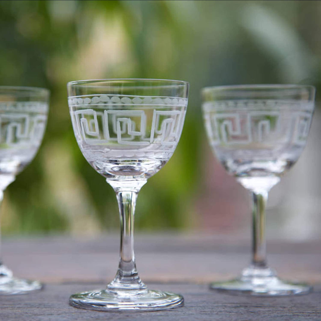The Vintage List Greek Key Liqueur Glasses Set of 6