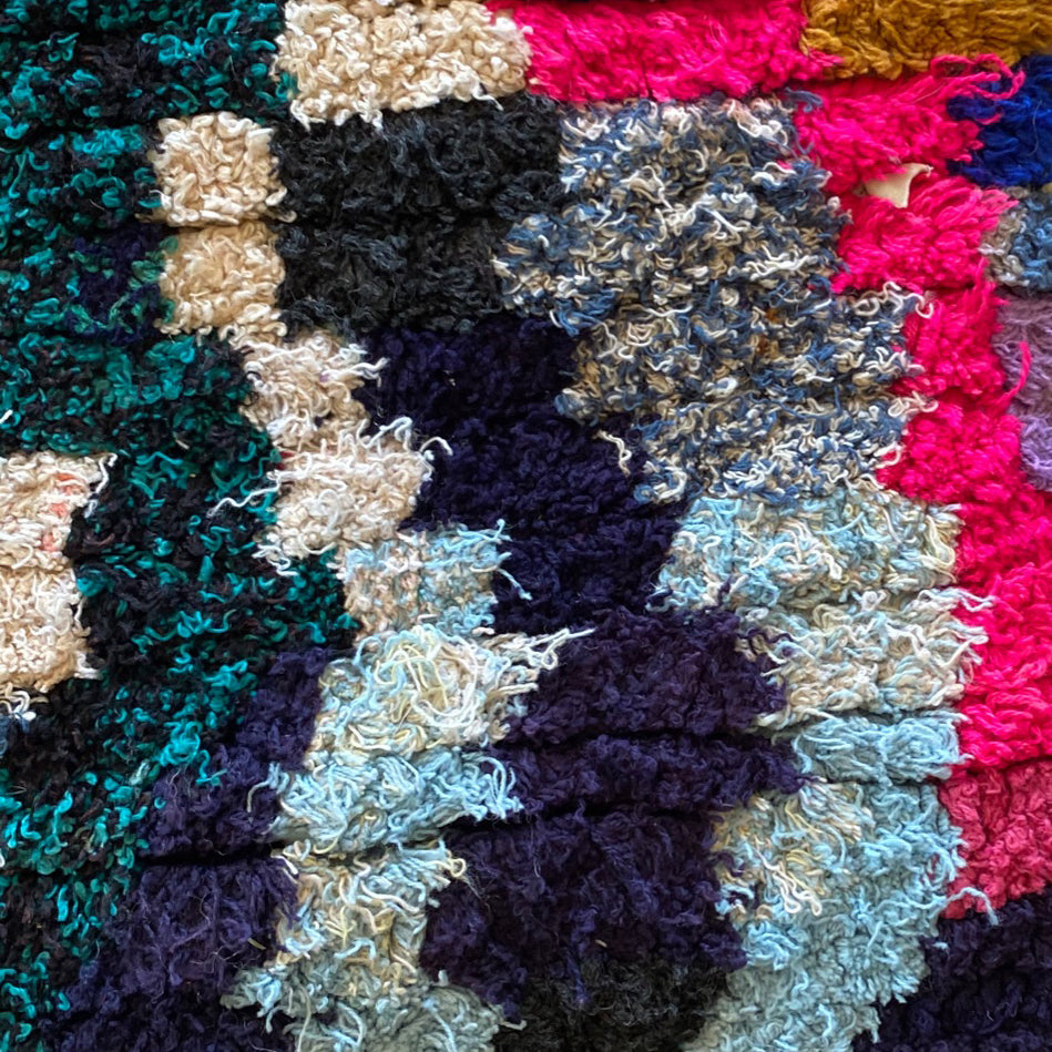 Multi-coloured Boucherouite Moroccan Rug