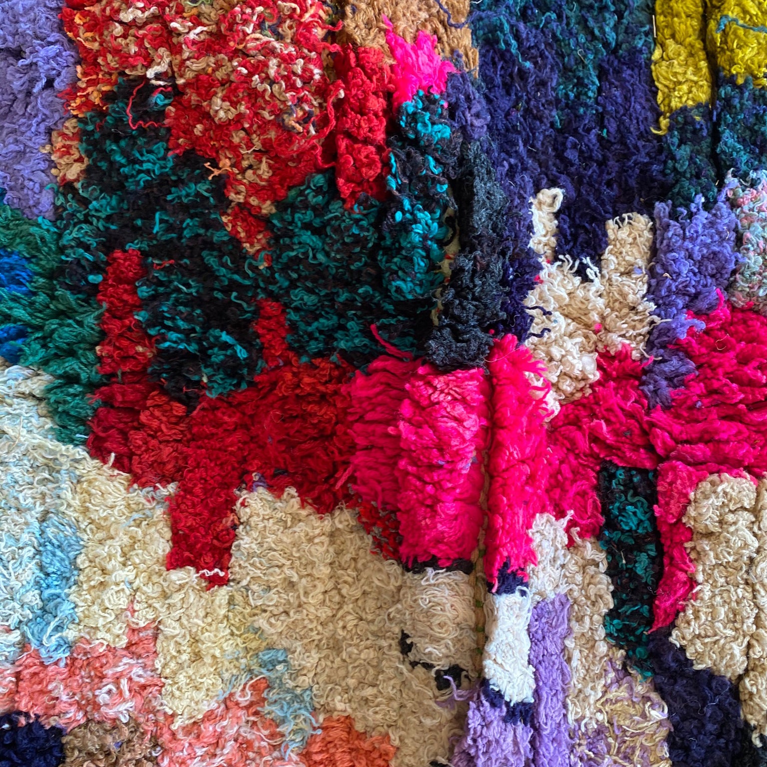 Multi-coloured Boucherouite Moroccan Rug