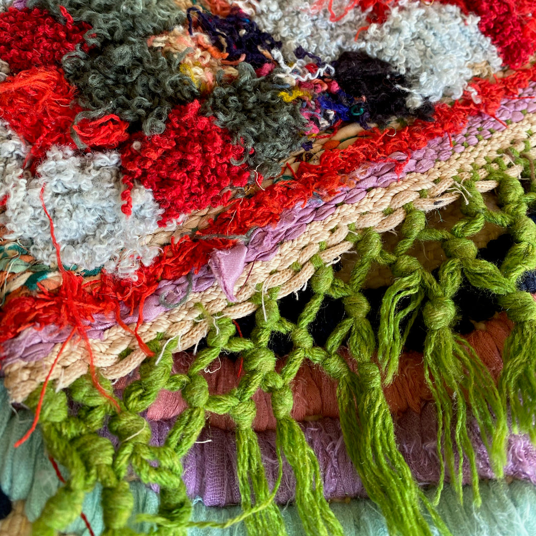 Multi-coloured Boucherouite Moroccan Rug