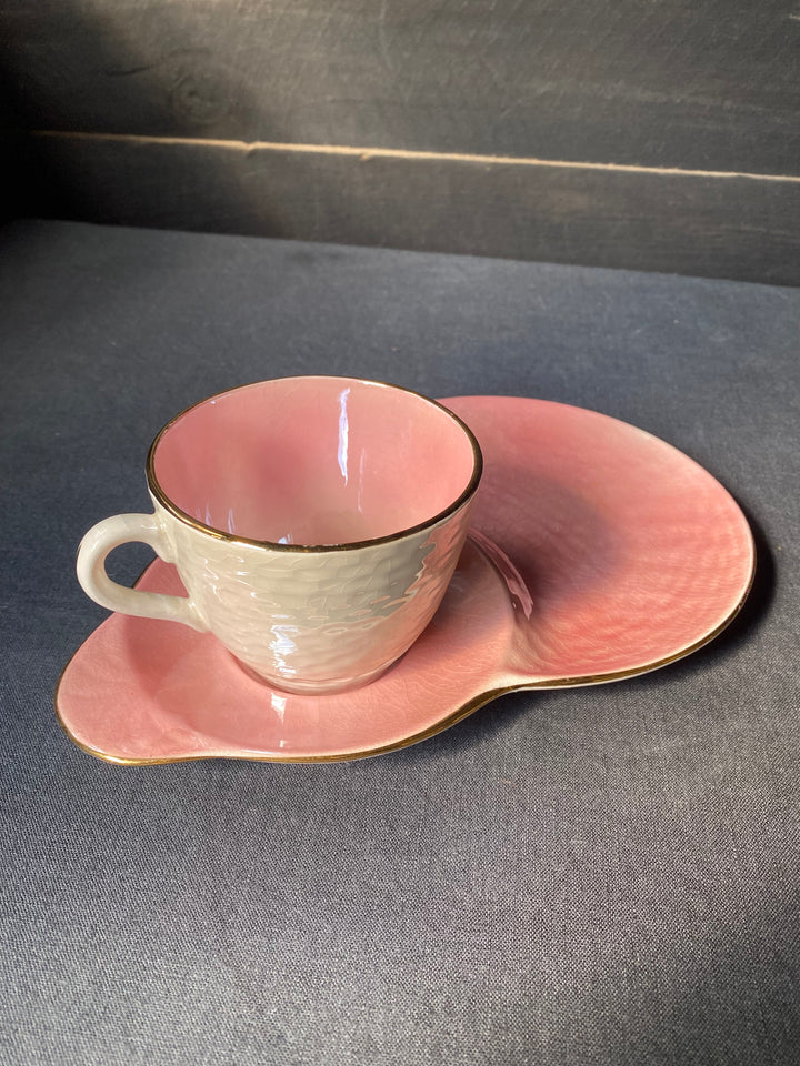 Pink Maling Lustreware Teacup &amp; Saucer
