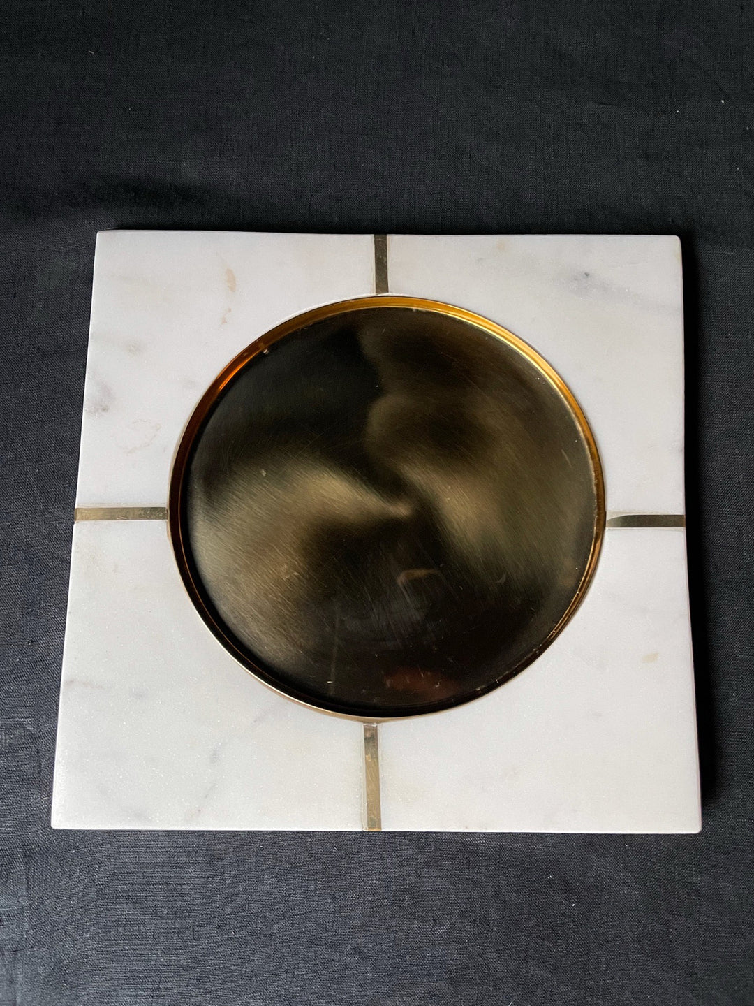 Marble &amp; Brass Candle Holder