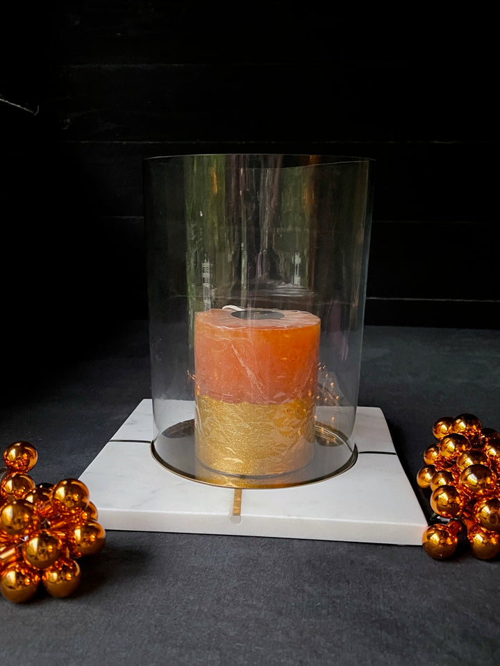 Marble &amp; Brass Candle Holder