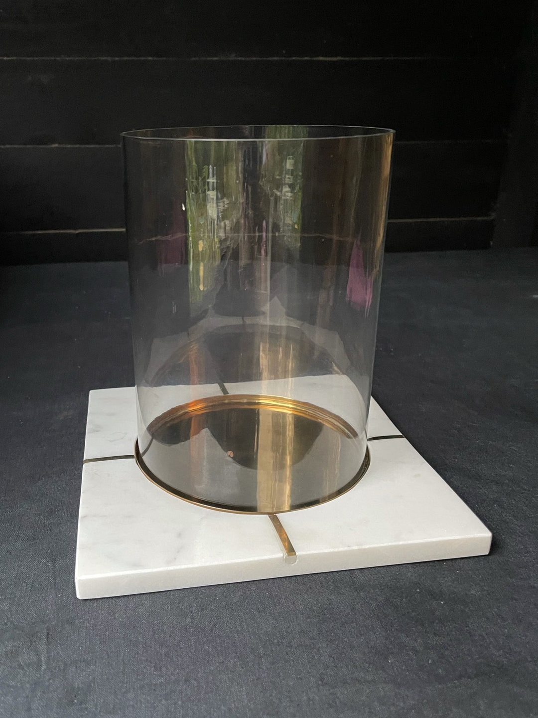 Marble &amp; Brass Candle Holder