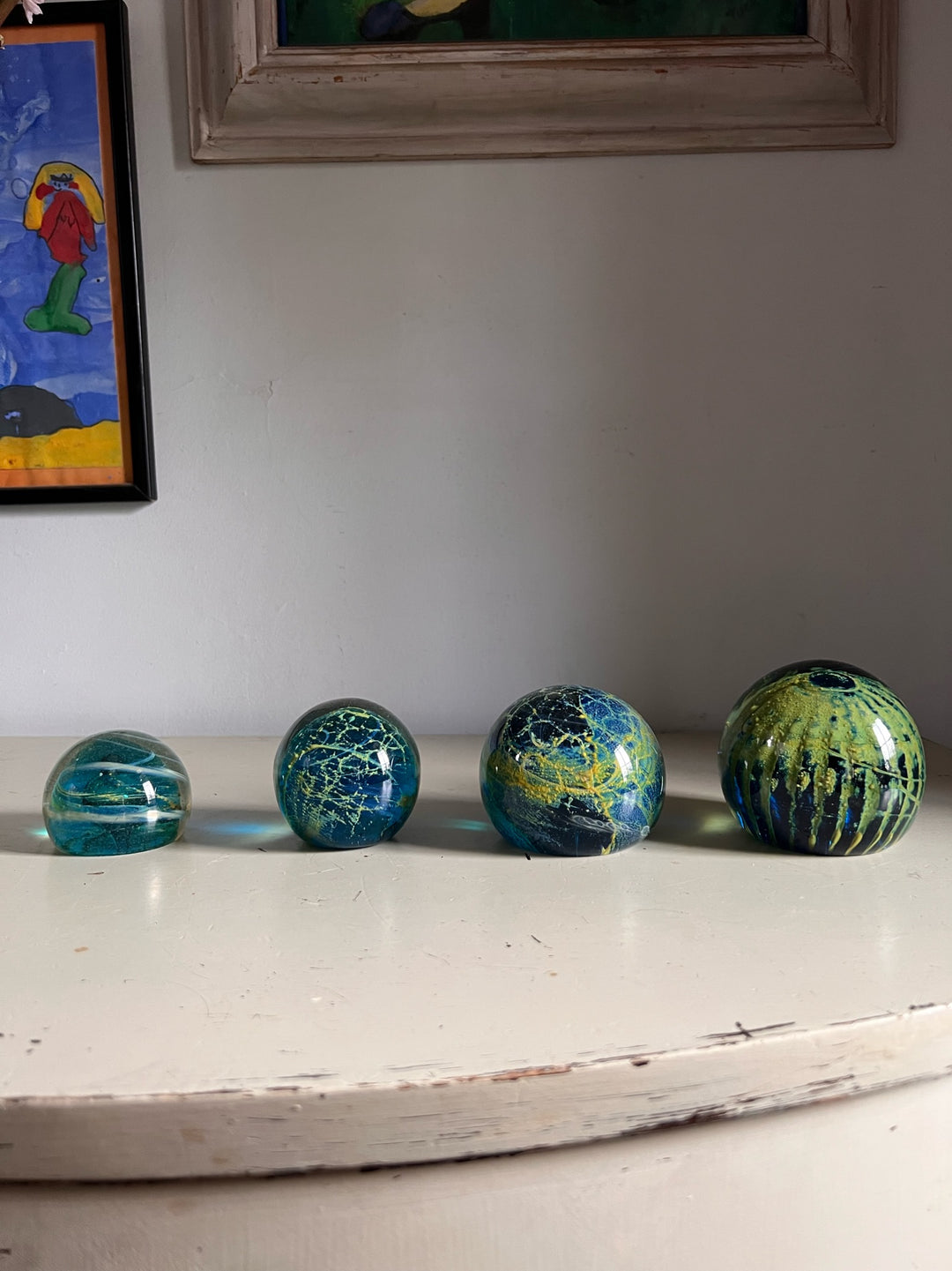 Mdina Mid Century Glass Paperweight - Sea Urchin