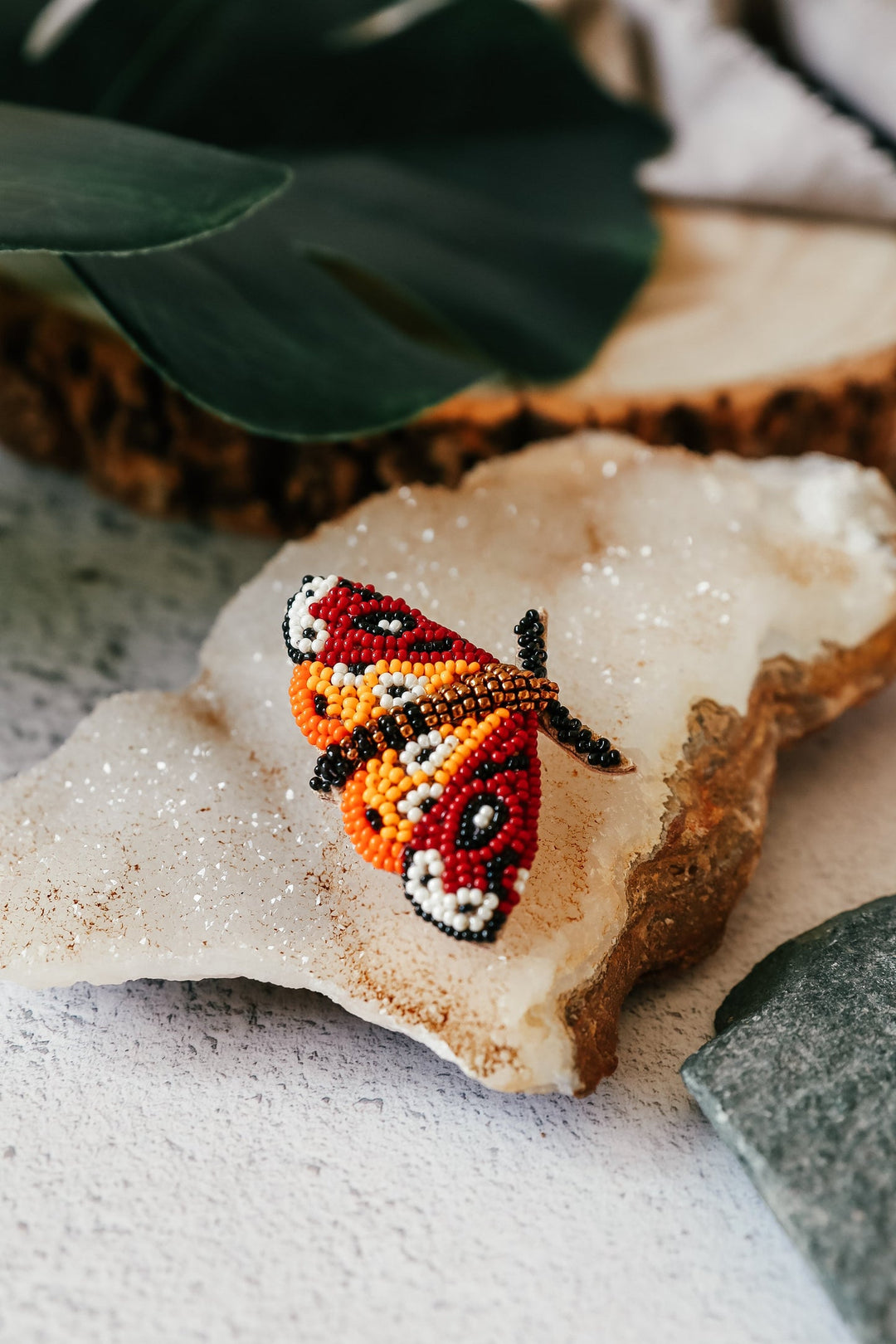 Moth Beaded Broach