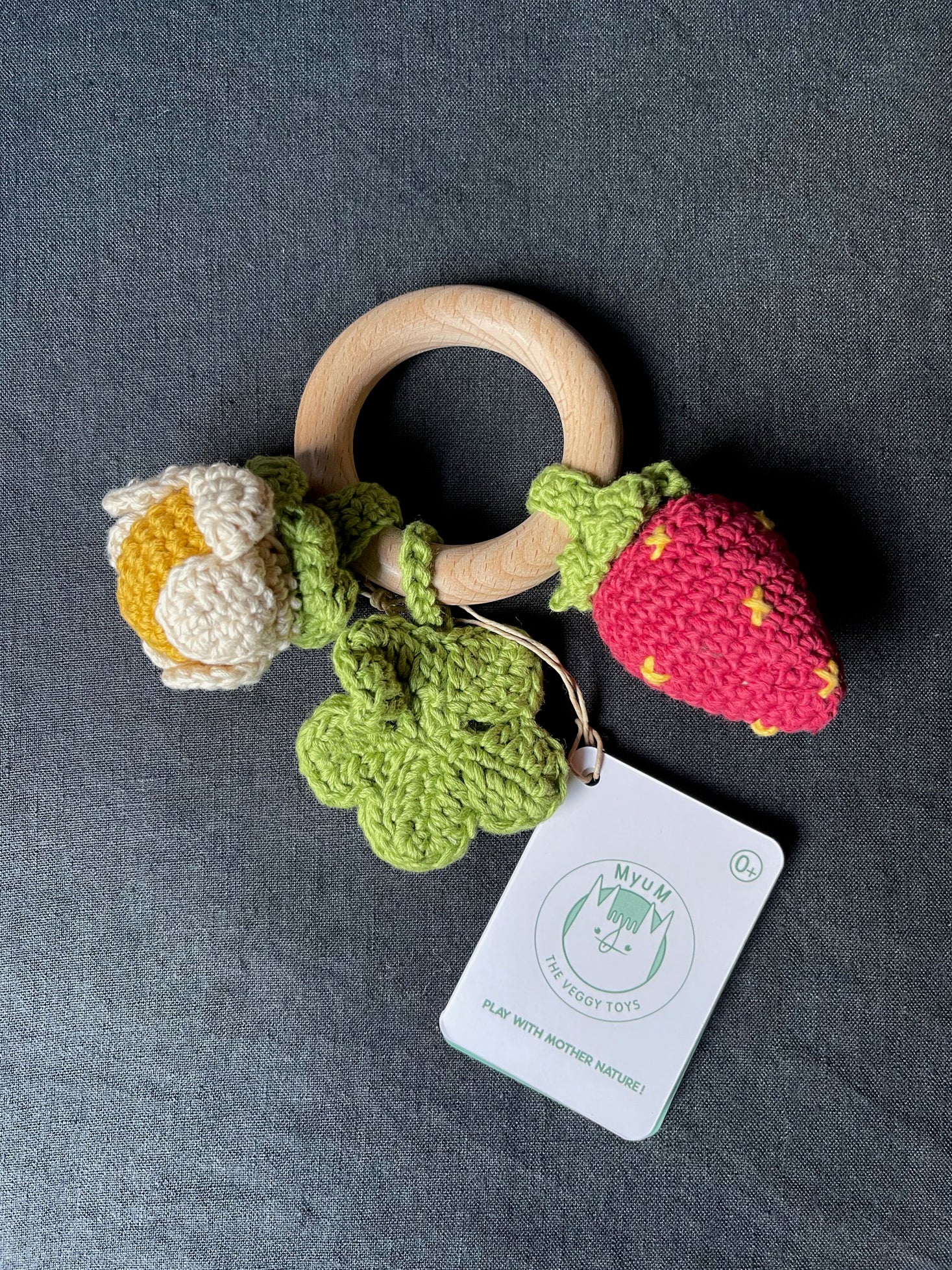 Crochet Strawberry Teether & Rattle