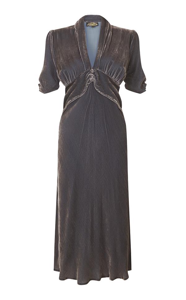 Sable Midi Dress Mink Silk Velvet