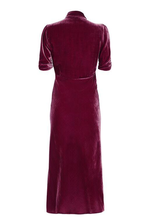 Sable Midi Dress Rosewood Silk Velvet