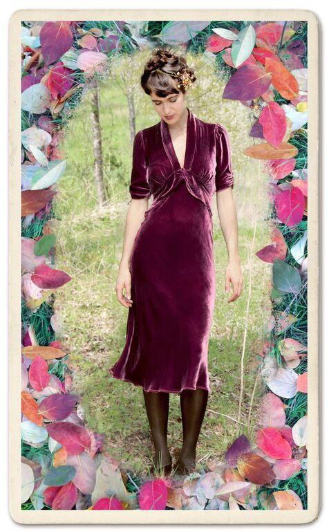 Sable Midi Dress Rosewood Silk Velvet