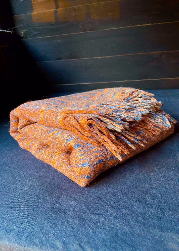 Orange &amp; Grey Woollen Blanket