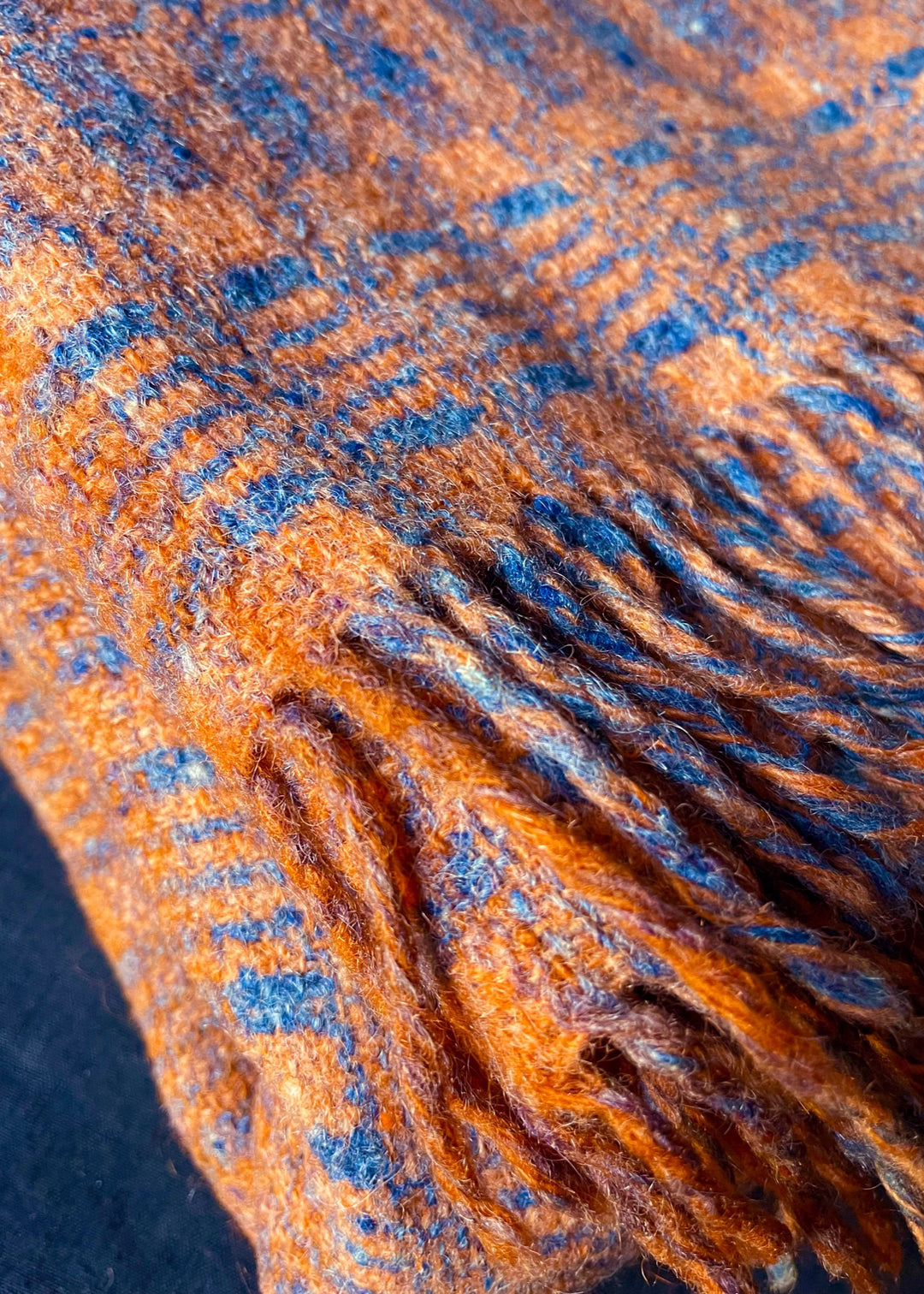 Orange &amp; Grey Woollen Blanket