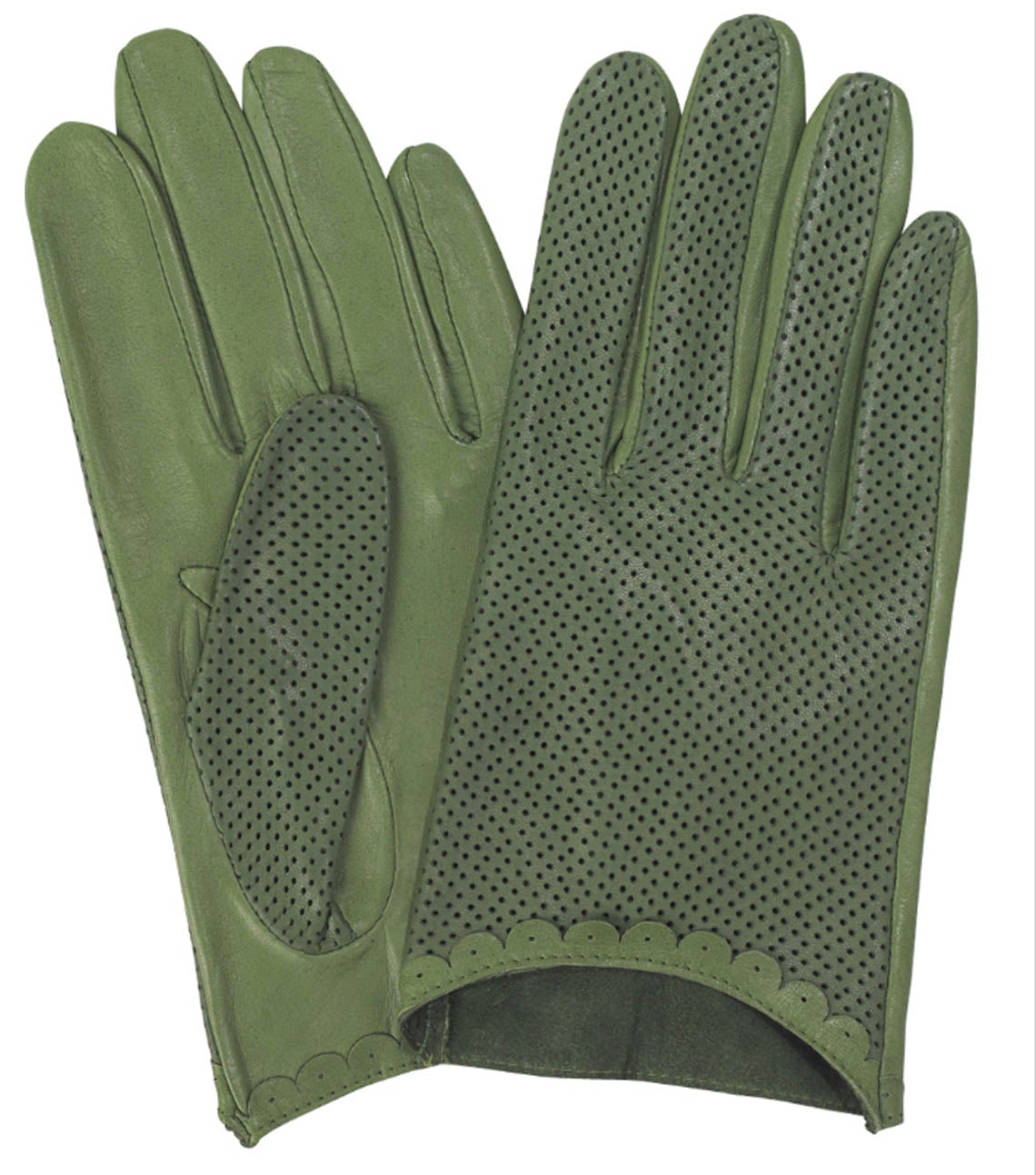 Peggy Green Leather Driving Gloves