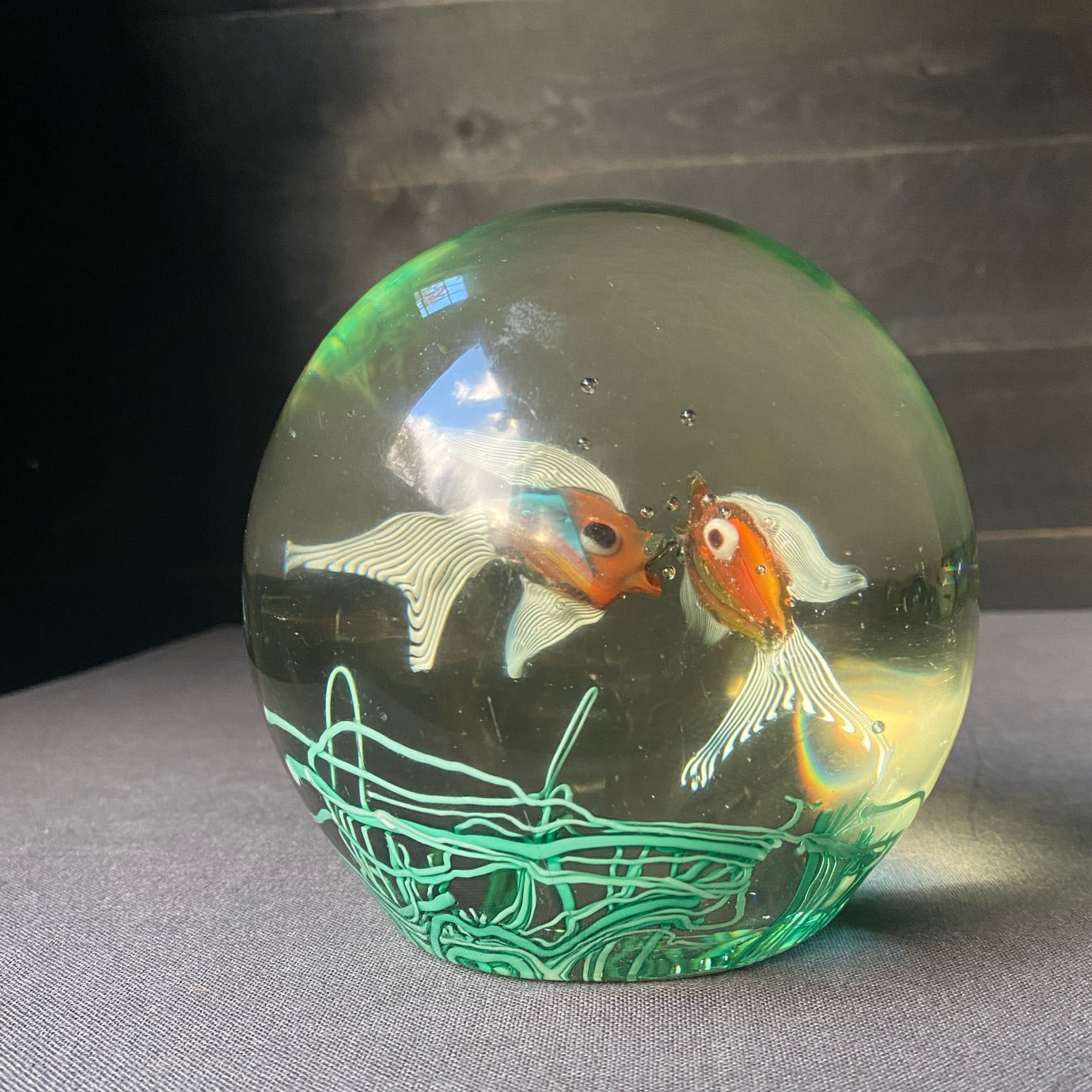 Fratelli Toso Murano Aquarium Art Glass Paperweight