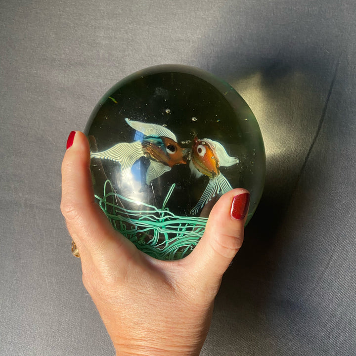 Fratelli Toso Murano Aquarium Art Glass Paperweight