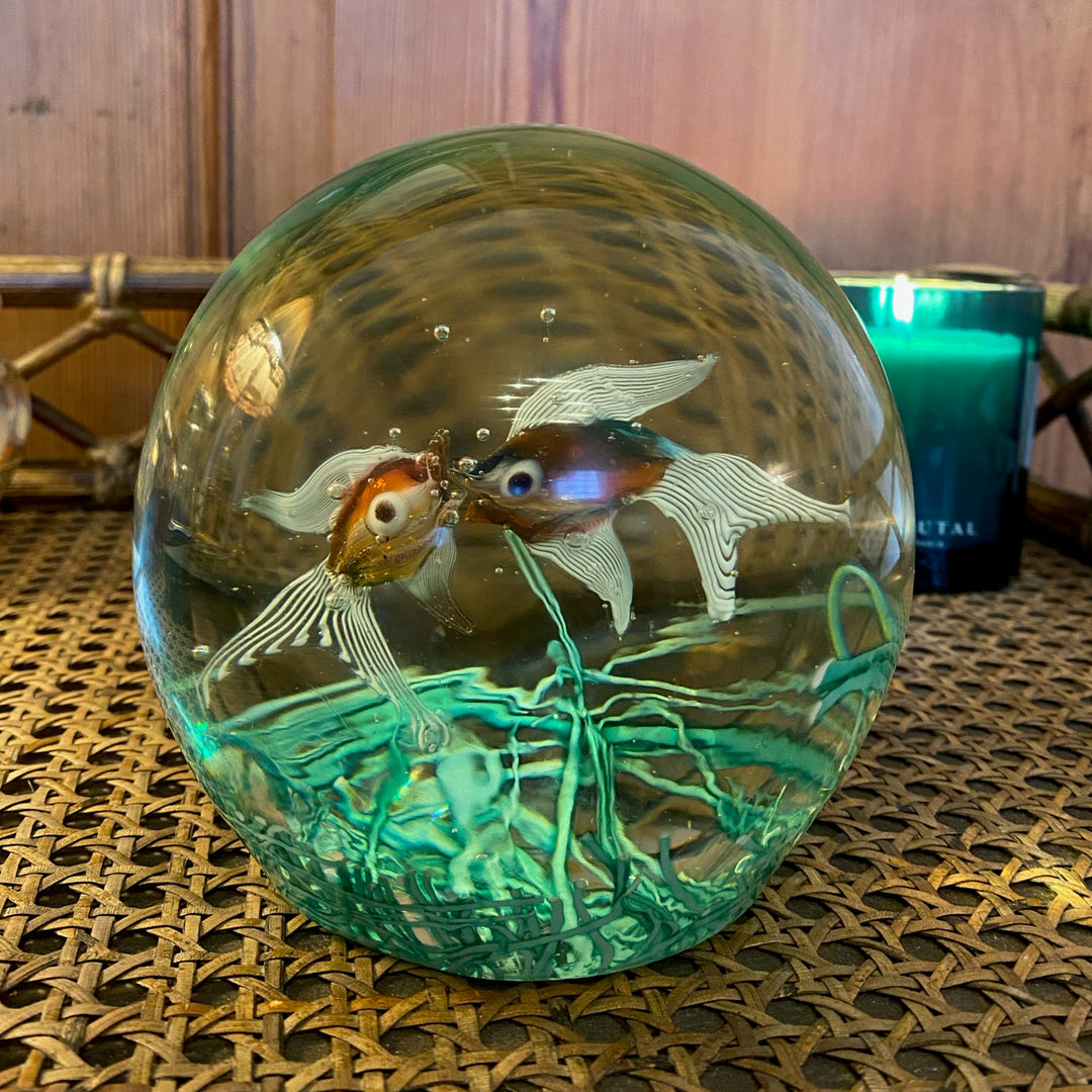 Fratelli Toso Murano Aquarium Art Glass Paperweight
