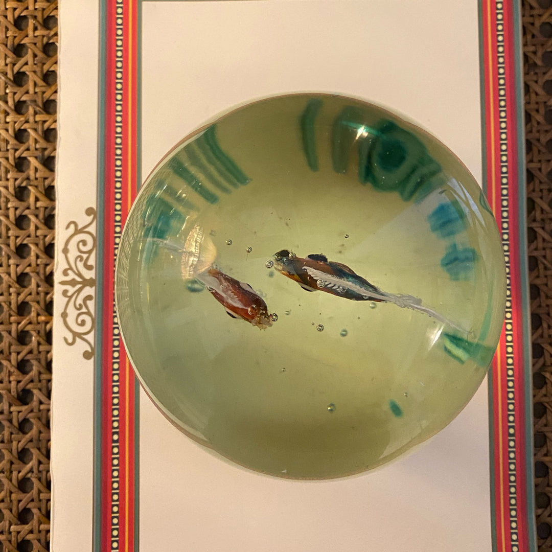 Fratelli Toso Murano Aquarium Art Glass Paperweight