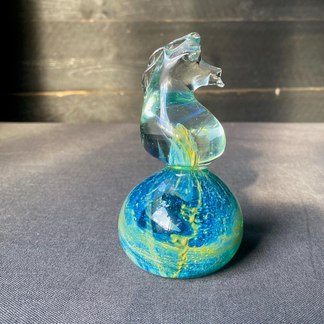 Mdina Seahorse Glass Paperweight