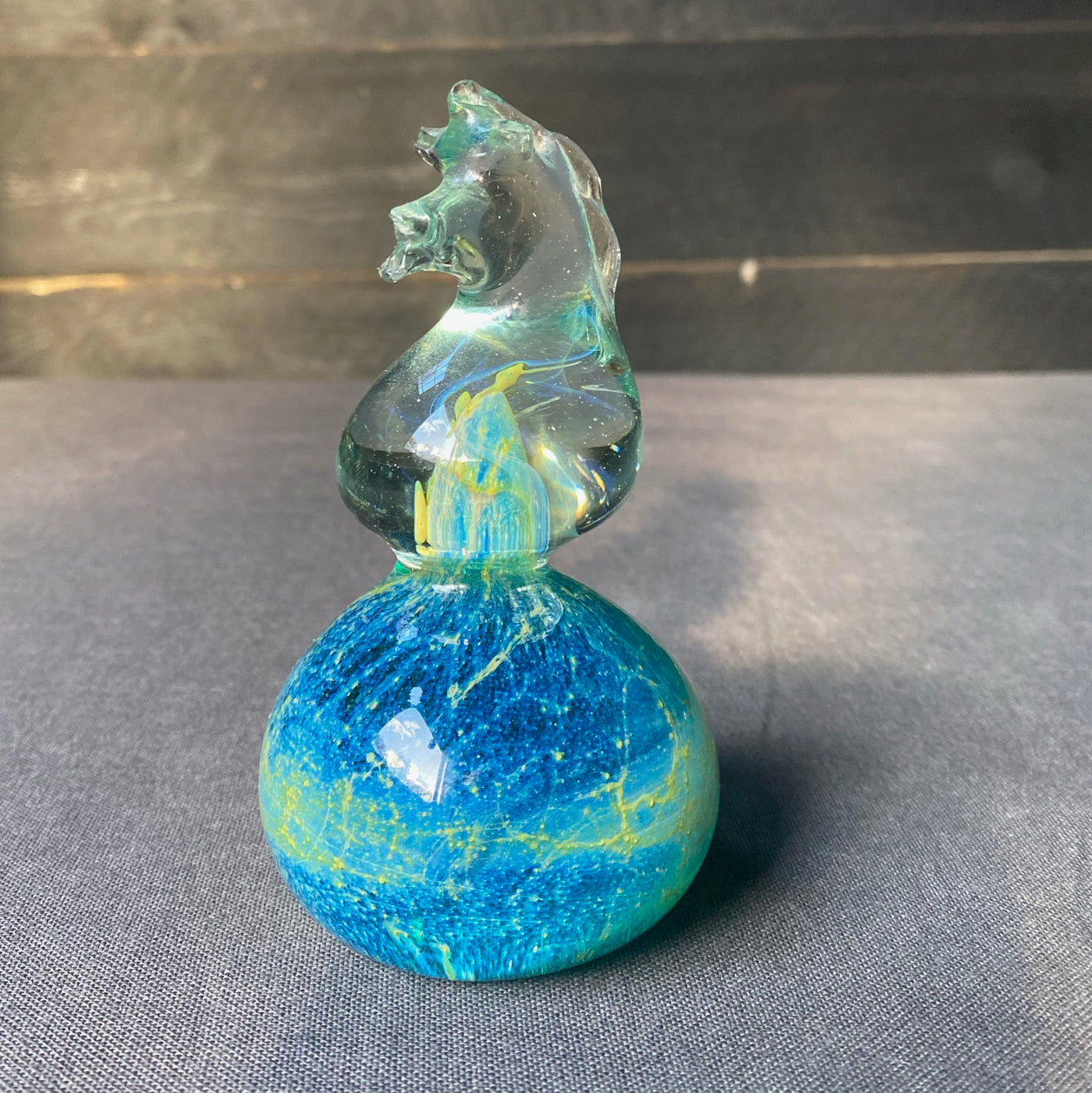 Mdina Seahorse Glass Paperweight