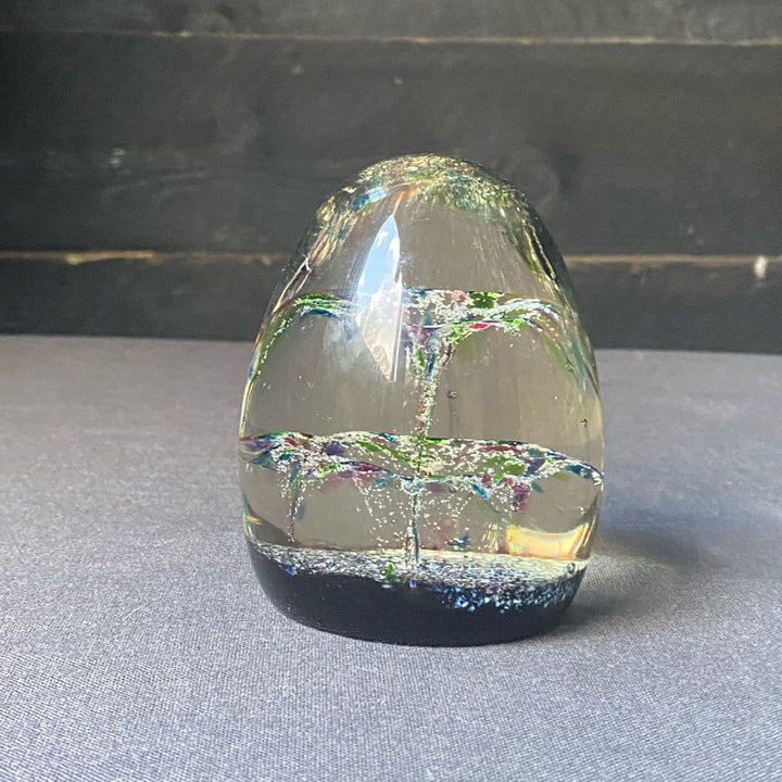 Multi-coloured Glass Egg Paperweight