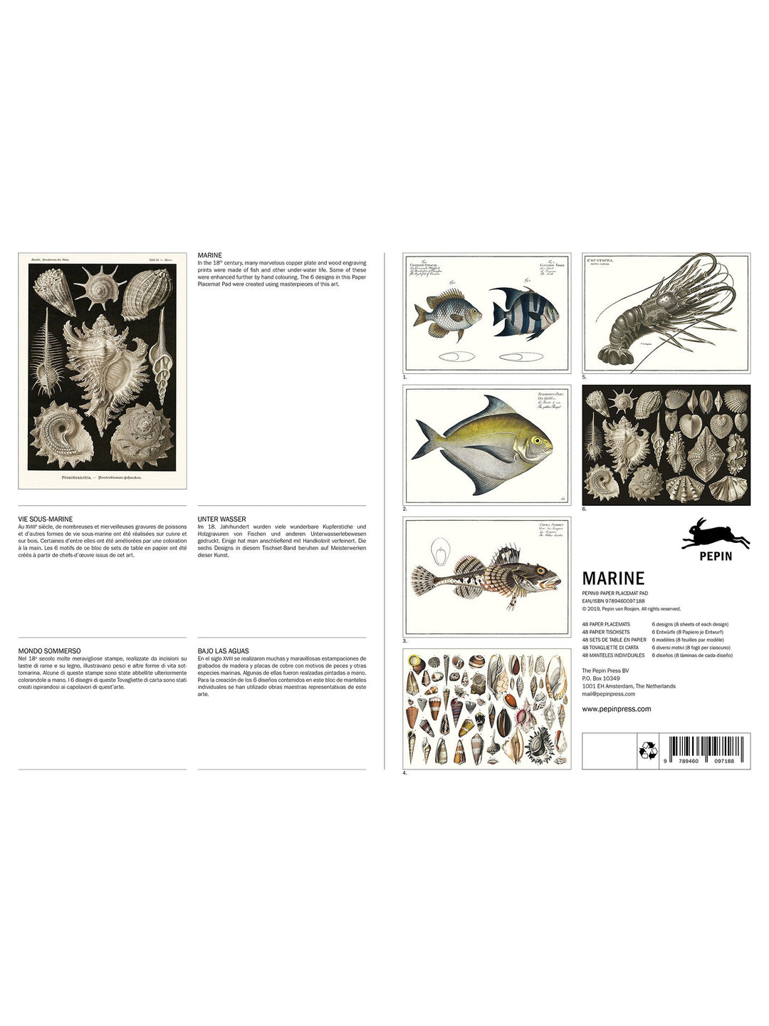 Marine Paper Placemats Pad