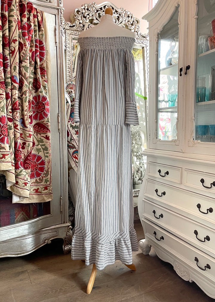 Project AJ117 Off The Shoulder Striped Summer Dress