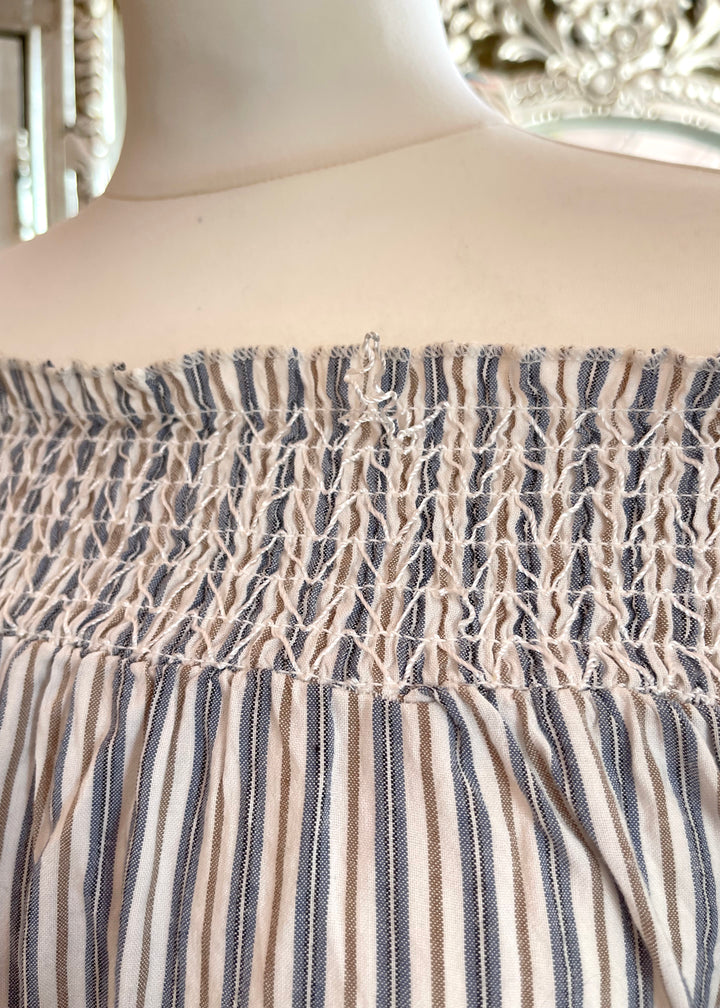 Project AJ117 Off The Shoulder Striped Summer Dress