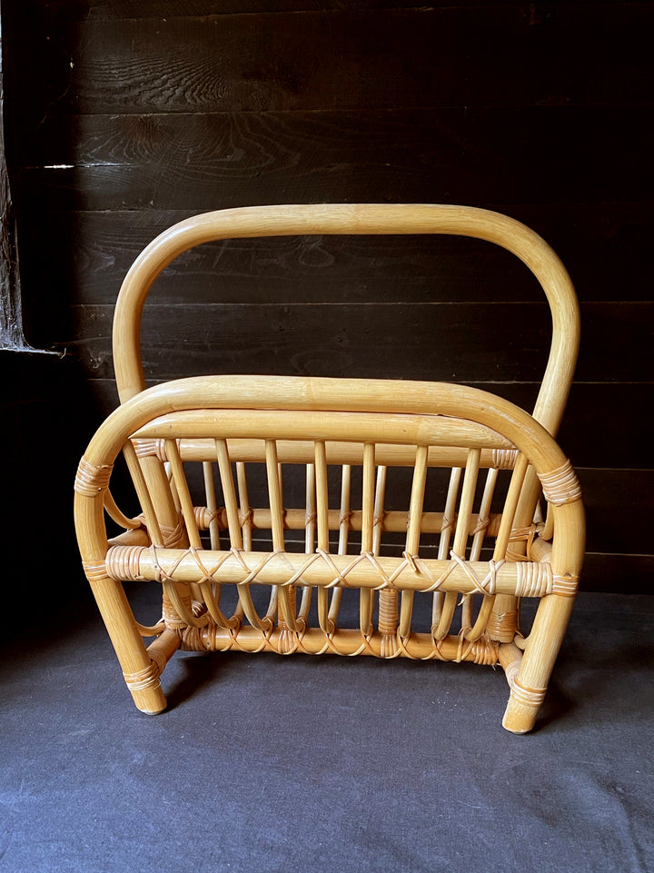 Bamboo Rattan Magazine Rack