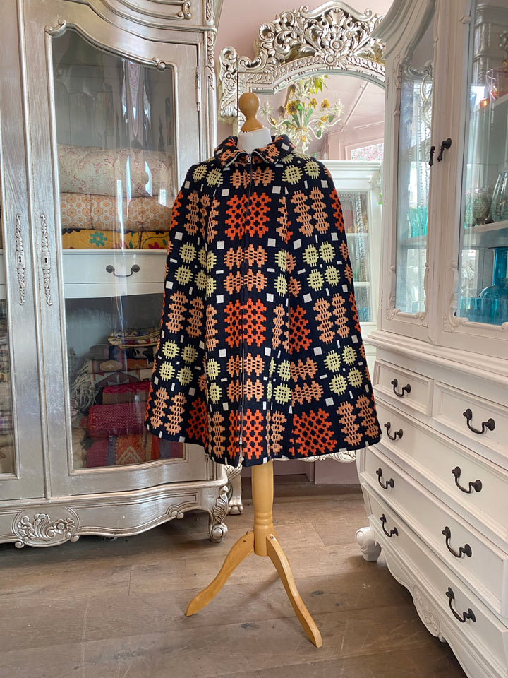 Orange Wool Cape 