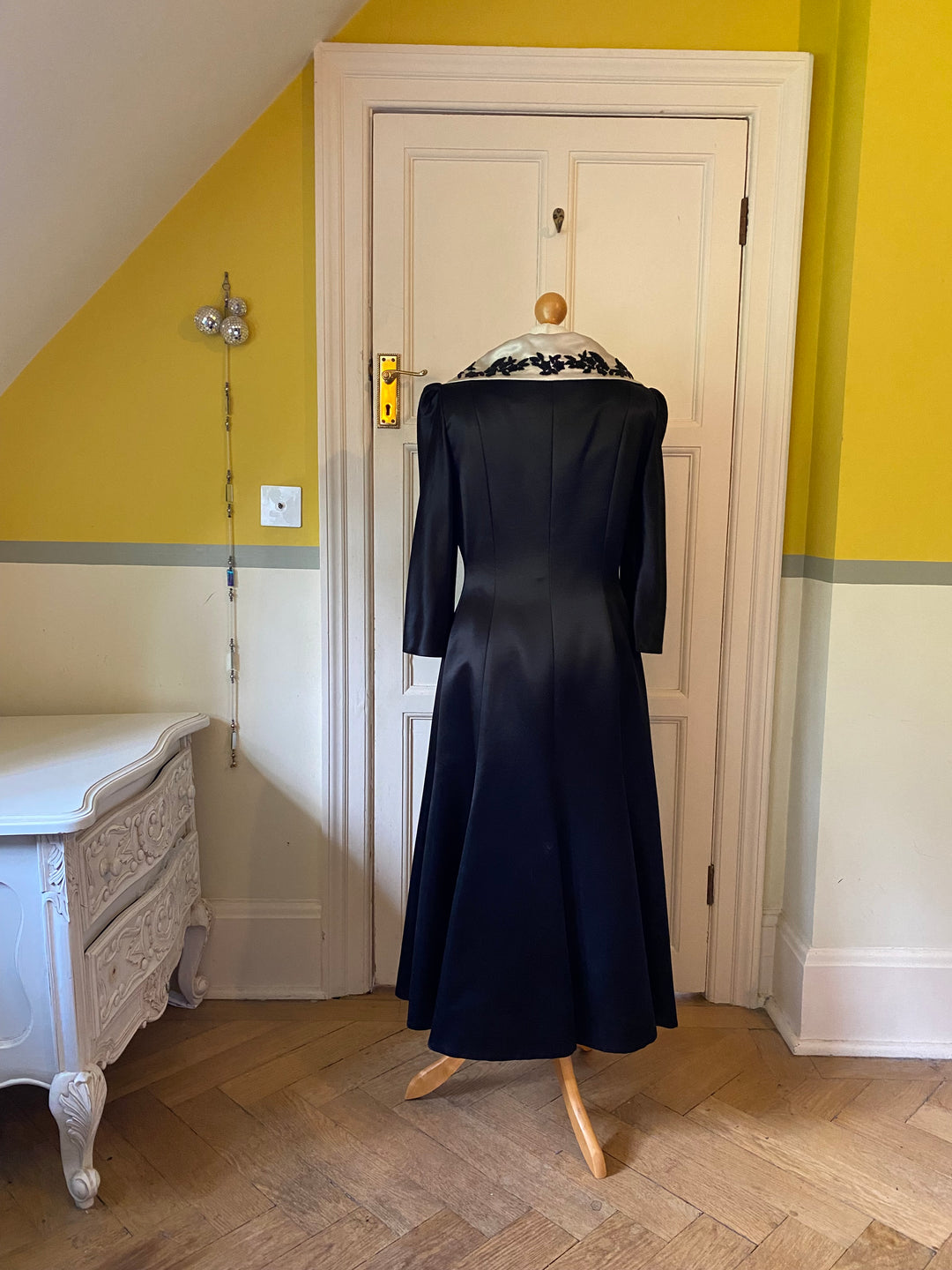 Ronit Zilkha Black Silk Beaded Coat