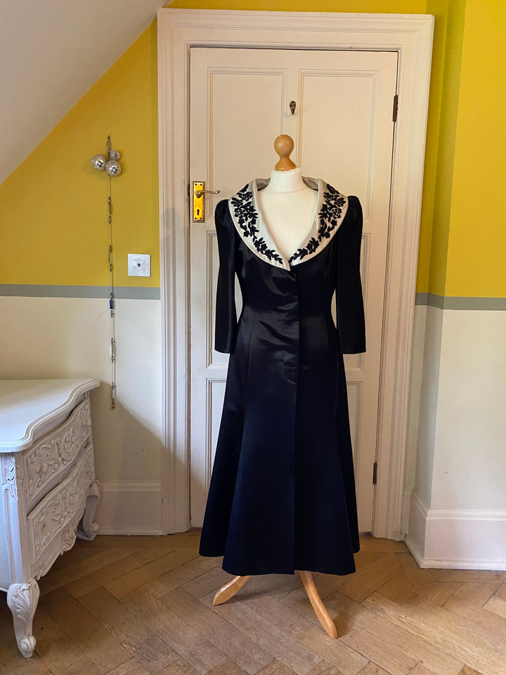 Ronit Zilkha Black Silk Beaded Coat