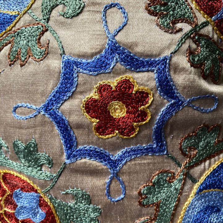 Suzani Cushion with Large Pomegranate Design