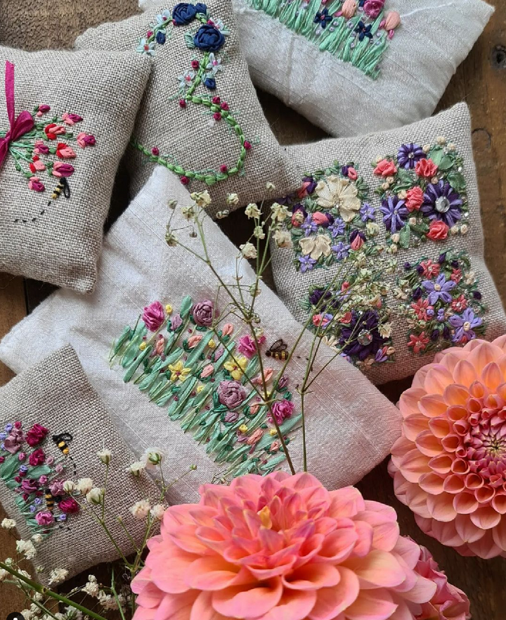 Make an embroidered lavender bag workshop brunch &amp; fizz 8th Mar. 23