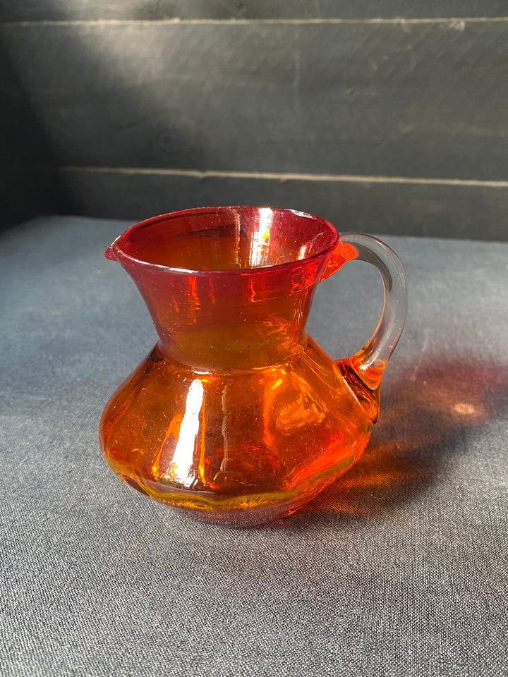 Small Orange Glass Jug