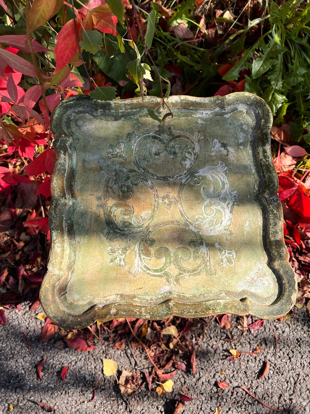 Small Square Florentine Gold Table