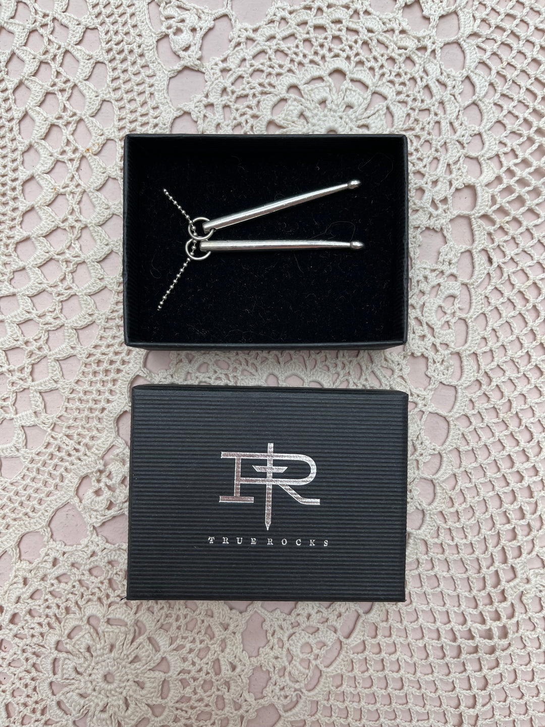 Sterling Silver John Bradbury Engraved Drumsticks Necklace