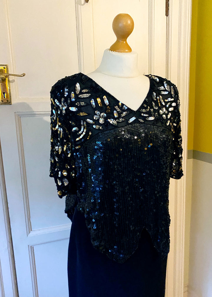 Sudi Black Embellished Top