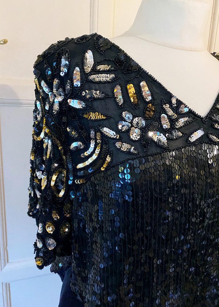 Sudi Black Embellished Top
