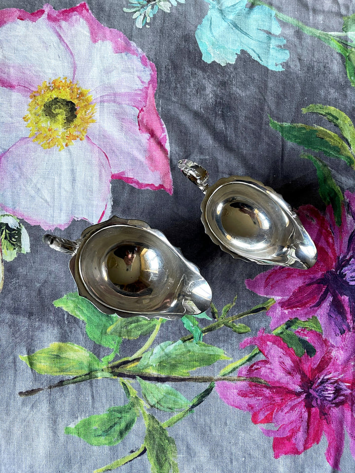 Silver Plated Sauce Boat with Feet