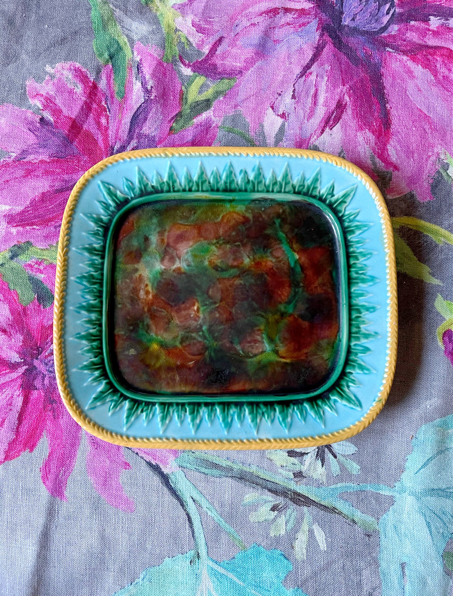 Rare Antique George Jones Sardine Dish with Lid & Plate