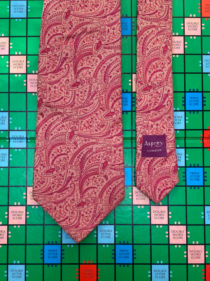 Pink Paisley Asprey Tie