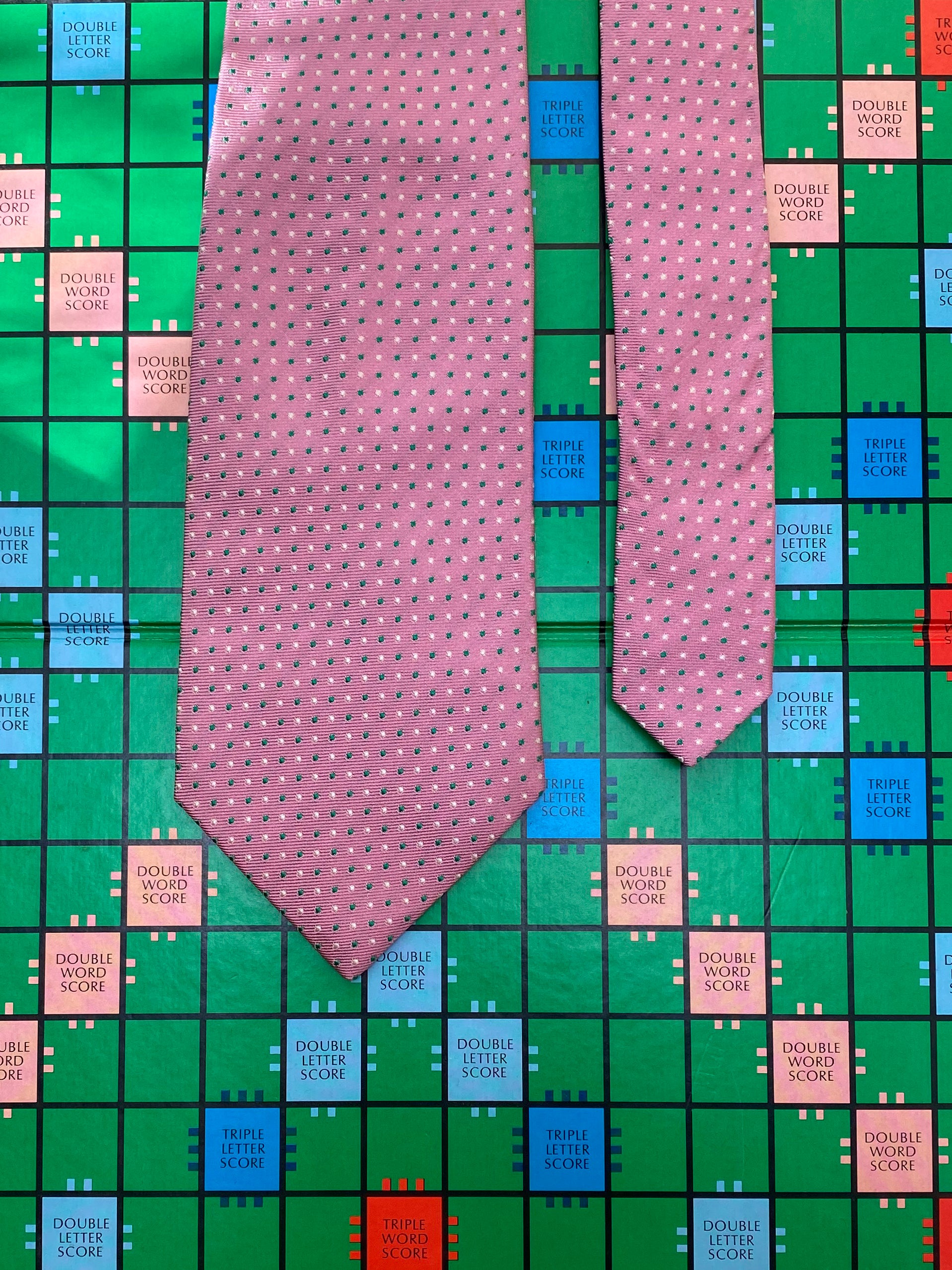Pink & Green Polka Dot Turnbull & Asser Silk Tie