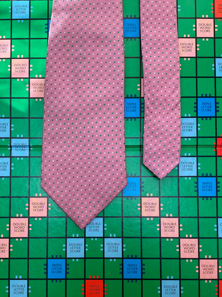 Pink &amp; Green Polka Dot Turnbull &amp; Asser Silk Tie