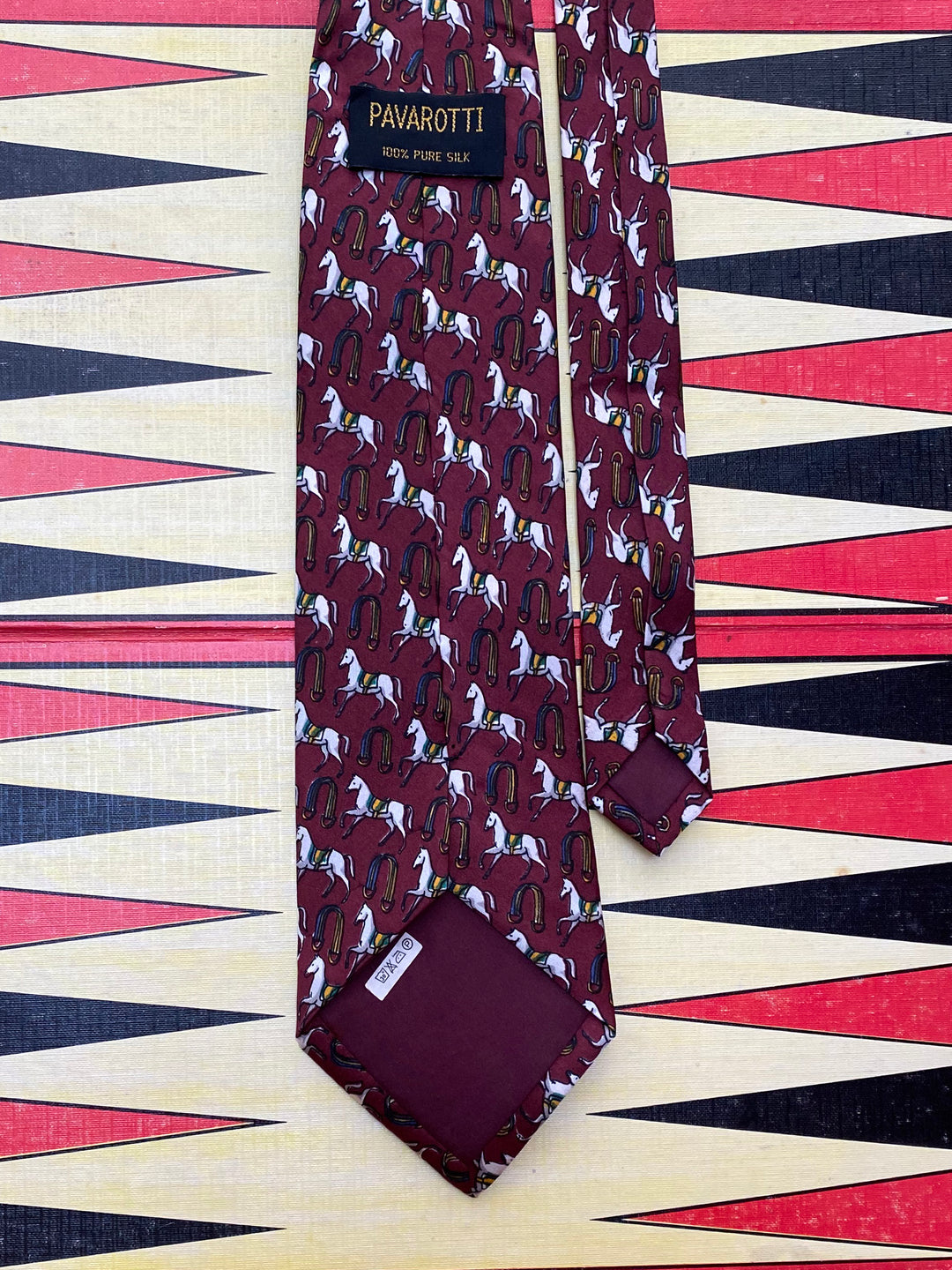 Vintage Burgundy Pavarotti Silk Tie