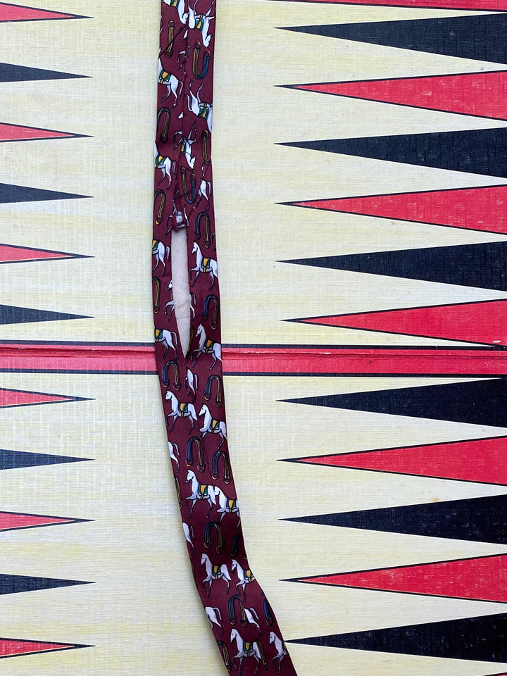 Vintage Burgundy Pavarotti Silk Tie