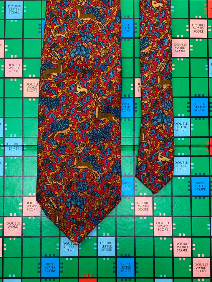 Holland &amp; Holland Red Woodland Silk Tie
