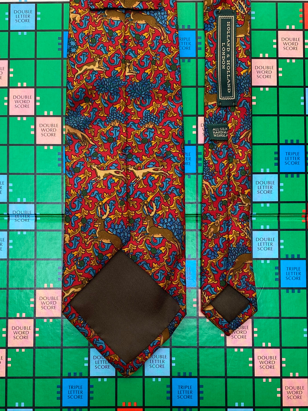 Holland &amp; Holland Red Woodland Silk Tie